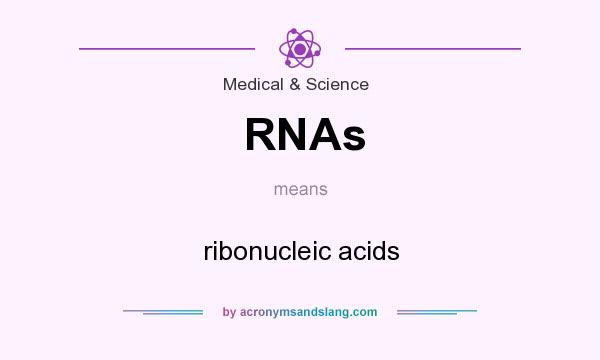 What does RNAs mean? It stands for ribonucleic acids