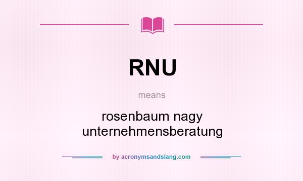 What does RNU mean? It stands for rosenbaum nagy unternehmensberatung