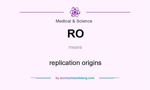 What does RO mean? It stands for replication origins