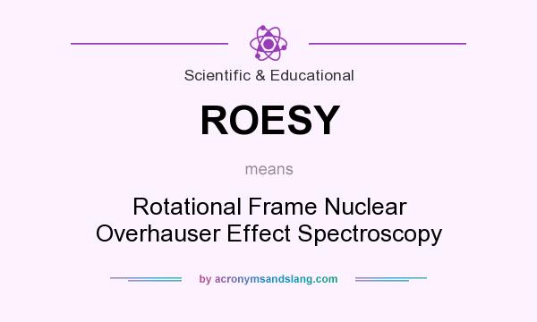 What does ROESY mean? It stands for Rotational Frame Nuclear Overhauser Effect Spectroscopy