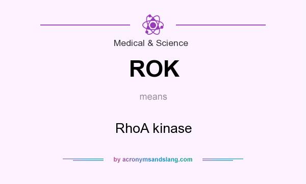 What does ROK mean? It stands for RhoA kinase