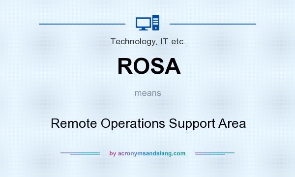 What does ROSA mean? It stands for Remote Operations Support Area
