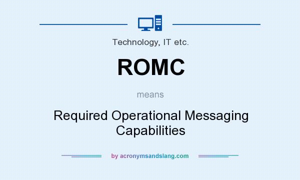 What does ROMC mean? It stands for Required Operational Messaging Capabilities