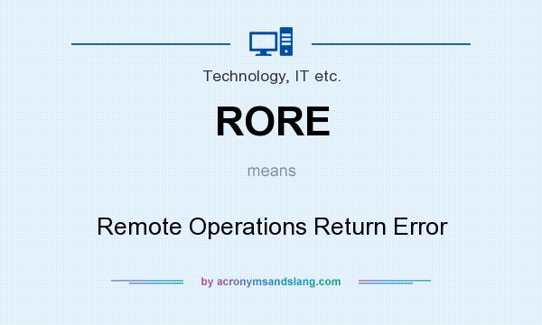 What does RORE mean? It stands for Remote Operations Return Error