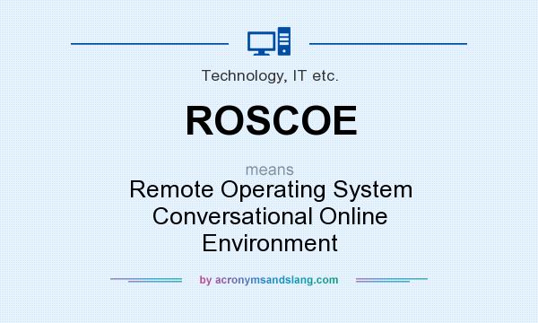 What does ROSCOE mean? It stands for Remote Operating System Conversational Online Environment
