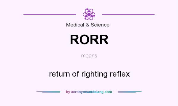 What does RORR mean? It stands for return of righting reflex