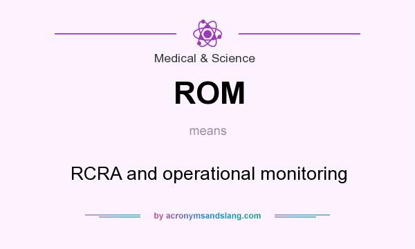 What does ROM mean? It stands for RCRA and operational monitoring
