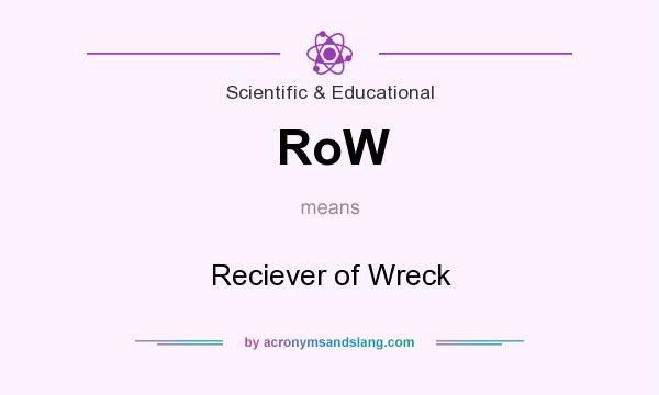 What does RoW mean? It stands for Reciever of Wreck