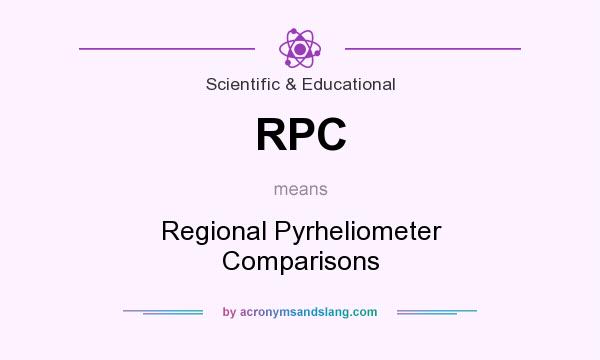 What does RPC mean? It stands for Regional Pyrheliometer Comparisons