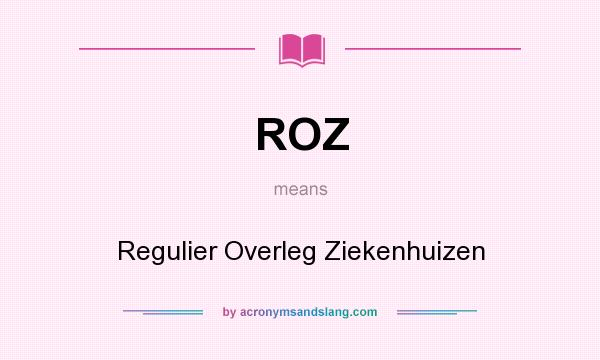 What does ROZ mean? It stands for Regulier Overleg Ziekenhuizen