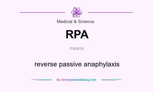 What does RPA mean? It stands for reverse passive anaphylaxis