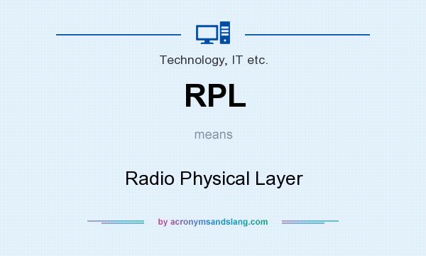 What does RPL mean? It stands for Radio Physical Layer