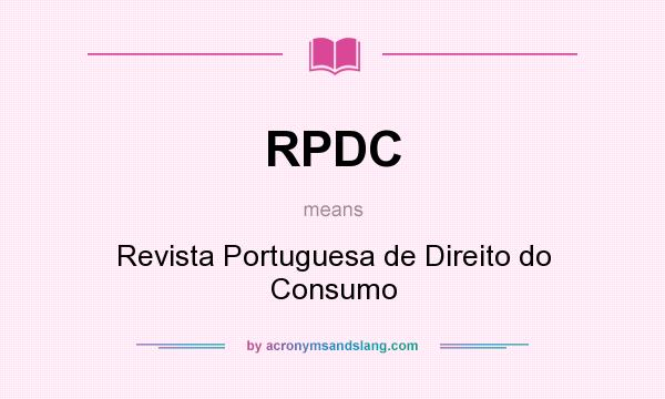 What does RPDC mean? It stands for Revista Portuguesa de Direito do Consumo