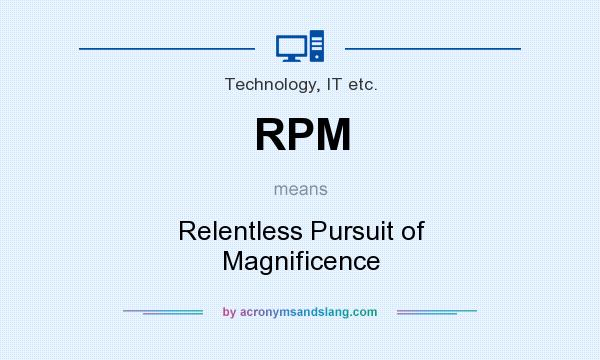 What does RPM mean? It stands for Relentless Pursuit of Magnificence