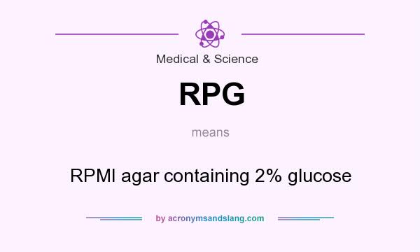 What does RPG mean? It stands for RPMI agar containing 2% glucose