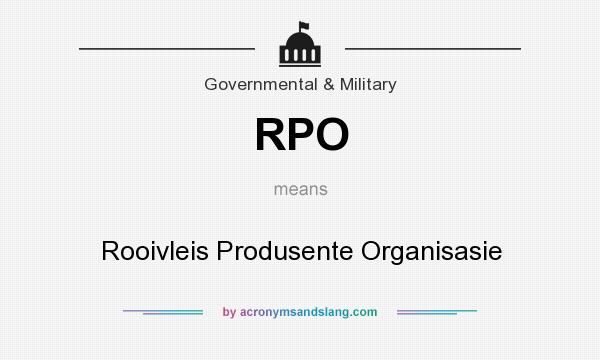 What does RPO mean? It stands for Rooivleis Produsente Organisasie