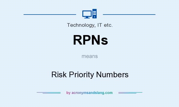 What does RPNs mean? It stands for Risk Priority Numbers