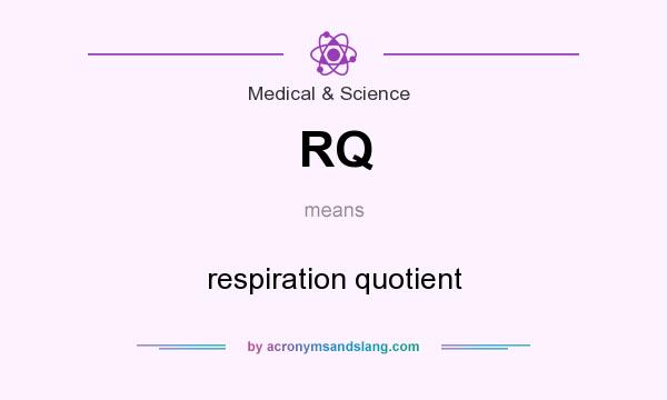 What does RQ mean? It stands for respiration quotient