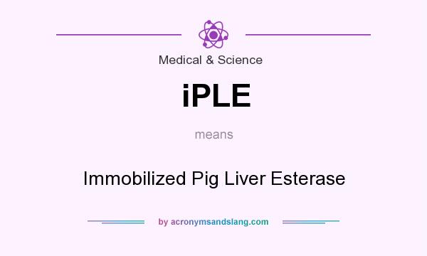 What does iPLE mean? It stands for Immobilized Pig Liver Esterase