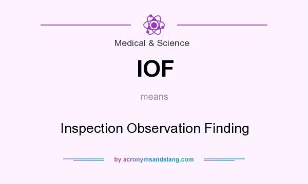 What does IOF mean? It stands for Inspection Observation Finding
