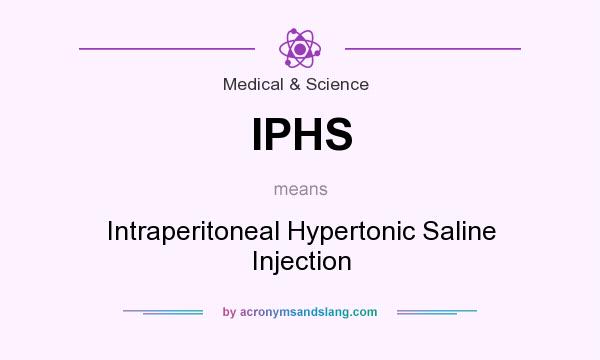 What does IPHS mean? It stands for Intraperitoneal Hypertonic Saline Injection