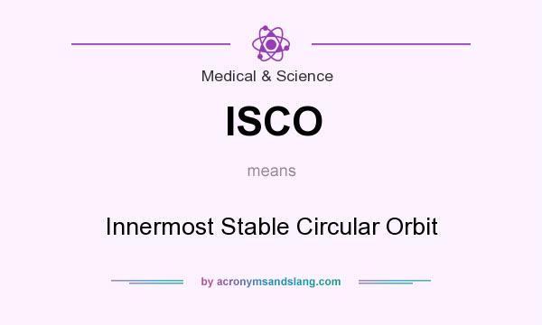 What does ISCO mean? It stands for Innermost Stable Circular Orbit
