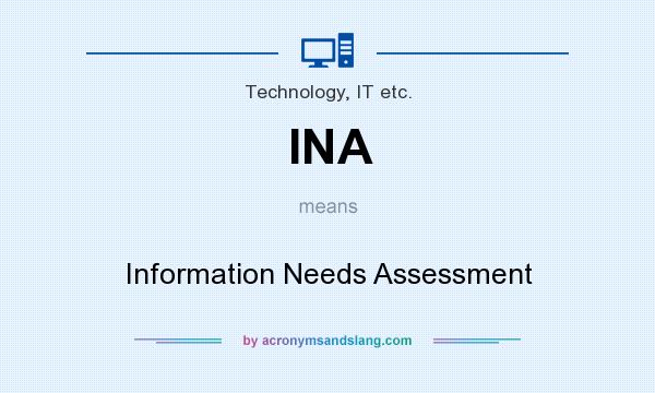 What does INA mean? It stands for Information Needs Assessment