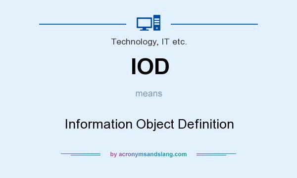 What does IOD mean? It stands for Information Object Definition