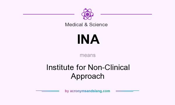 What does INA mean? It stands for Institute for Non-Clinical Approach