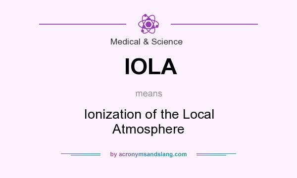 What does IOLA mean? It stands for Ionization of the Local Atmosphere