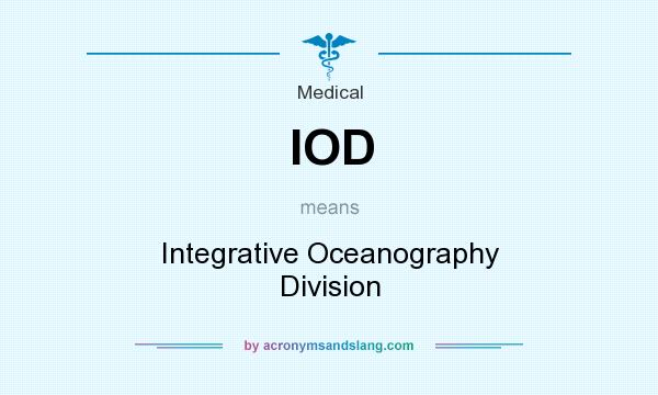 What does IOD mean? It stands for Integrative Oceanography Division