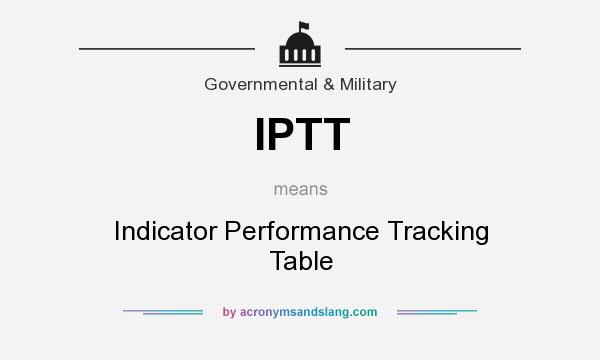 What does IPTT mean? It stands for Indicator Performance Tracking Table