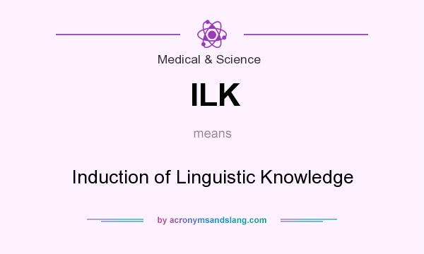 What does ILK mean? It stands for Induction of Linguistic Knowledge