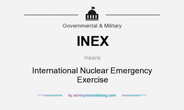 What does INEX mean? It stands for International Nuclear Emergency Exercise