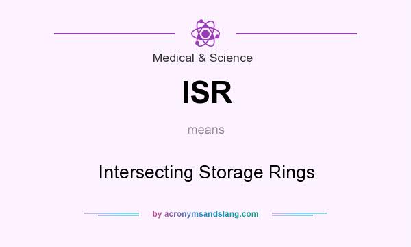 What does ISR mean? It stands for Intersecting Storage Rings
