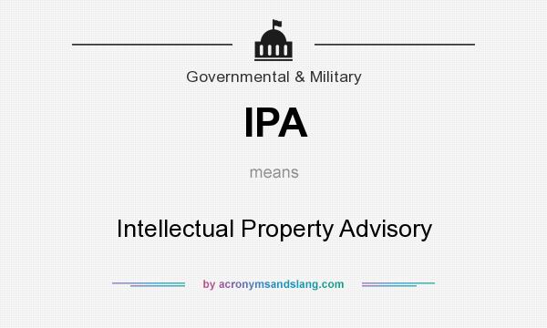 What does IPA mean? It stands for Intellectual Property Advisory