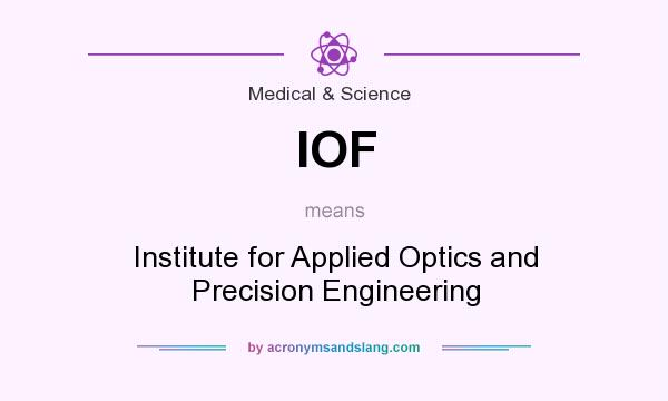 What does IOF mean? It stands for Institute for Applied Optics and Precision Engineering