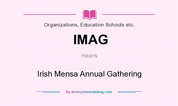 What does IMAG mean? It stands for Irish Mensa Annual Gathering