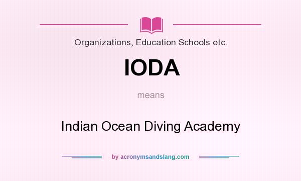 What does IODA mean? It stands for Indian Ocean Diving Academy