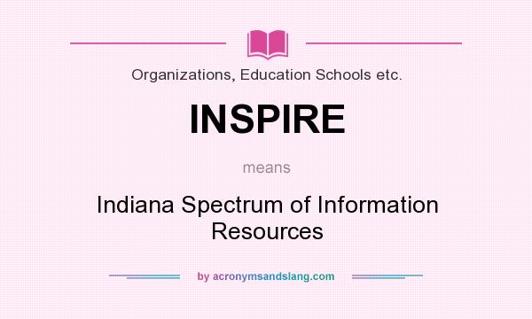 What does INSPIRE mean? It stands for Indiana Spectrum of Information Resources