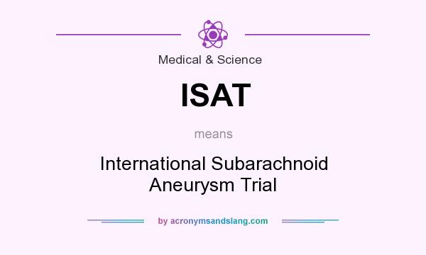 What does ISAT mean? It stands for International Subarachnoid Aneurysm Trial