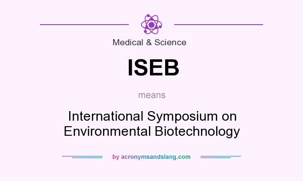 What does ISEB mean? It stands for International Symposium on Environmental Biotechnology