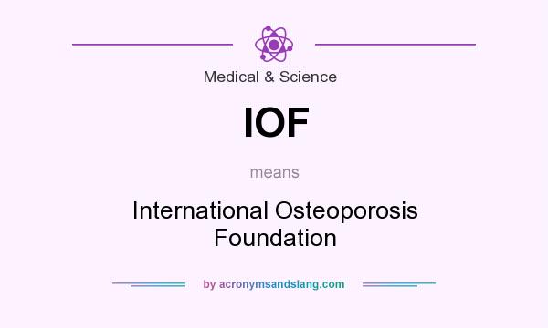 What does IOF mean? It stands for International Osteoporosis Foundation