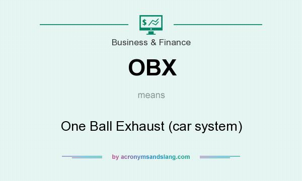 What does OBX mean? It stands for One Ball Exhaust (car system)