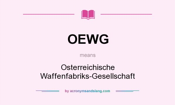 What does OEWG mean? It stands for Osterreichische Waffenfabriks-Gesellschaft
