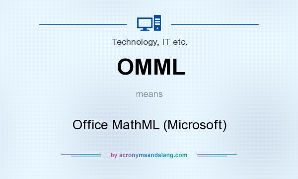 What does OMML mean? It stands for Office MathML (Microsoft)