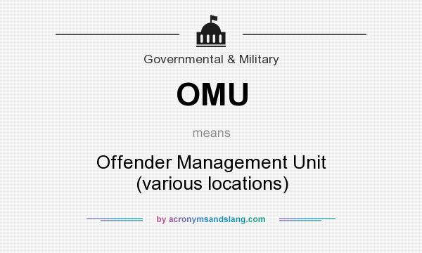 What does OMU mean? It stands for Offender Management Unit (various locations)