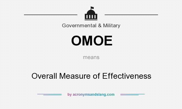 What does OMOE mean? It stands for Overall Measure of Effectiveness