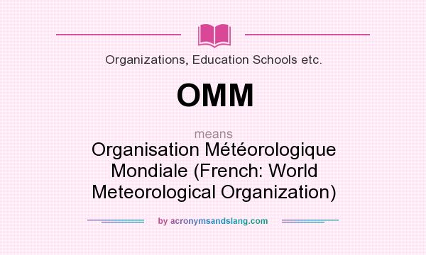 What does OMM mean? It stands for Organisation Météorologique Mondiale (French: World Meteorological Organization)