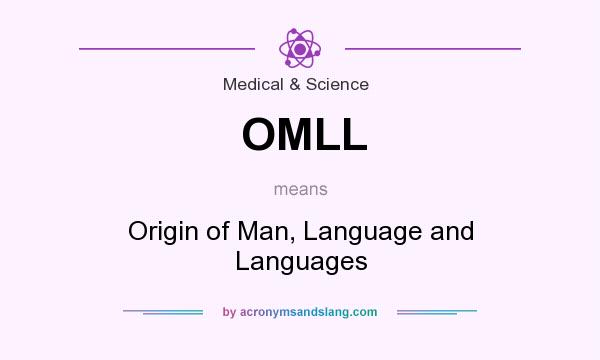 What does OMLL mean? It stands for Origin of Man, Language and Languages